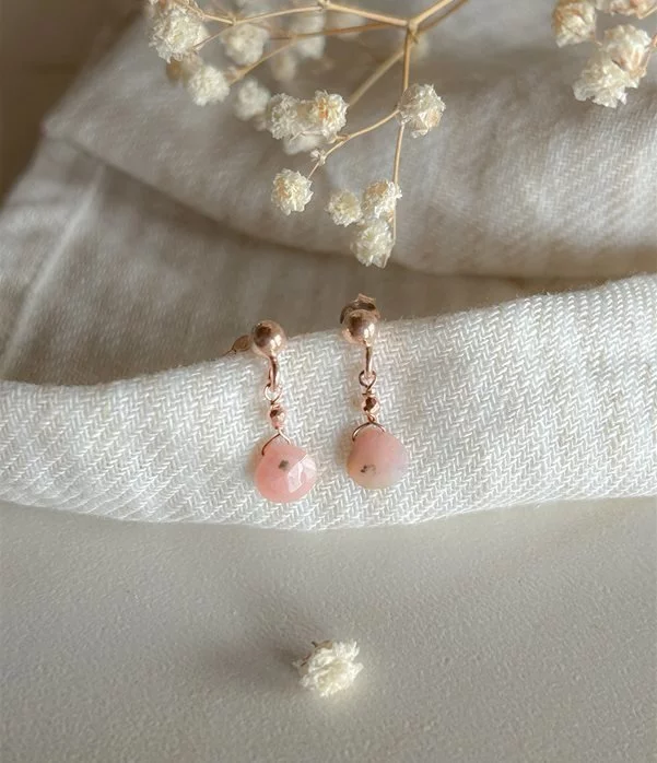 orecchini opale rosa